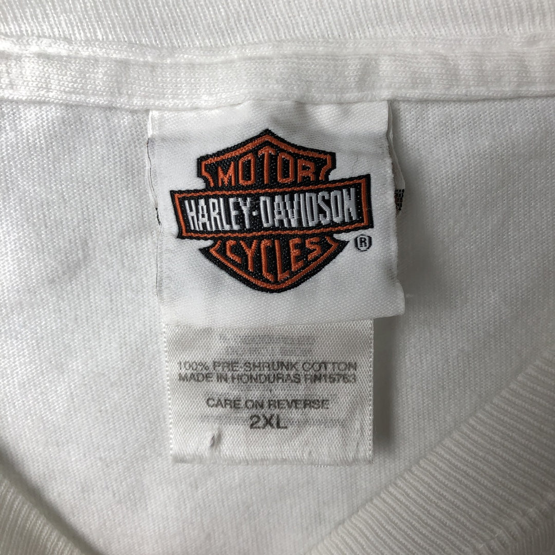 Harley-Davidson Eagle Pattern Long T-shirt, Men's XXL cotton white type Vintage Second Hand