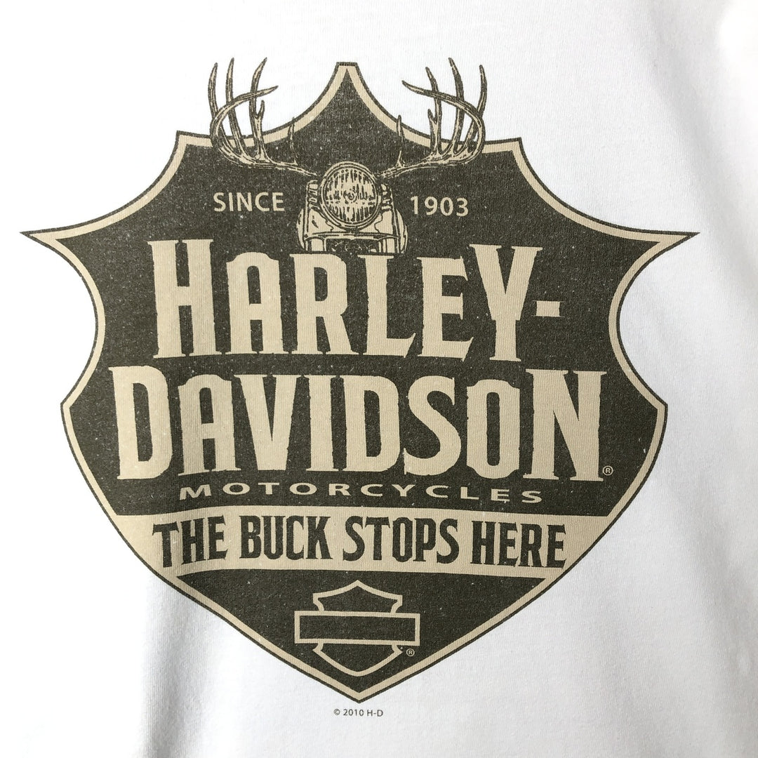 Harley-Davidson Eagle Pattern Long T-shirt, Men's XXL cotton white type Vintage Second Hand