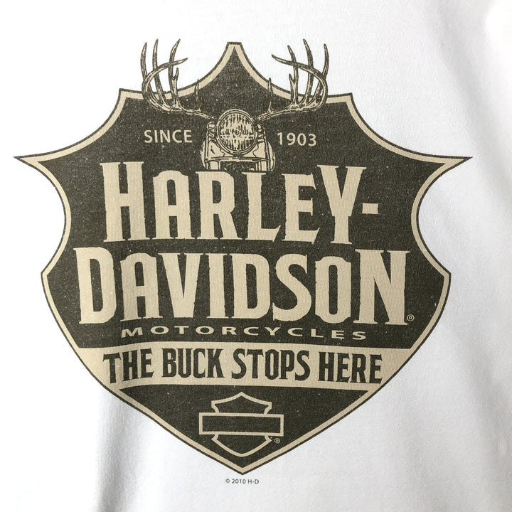 Harley-Davidson Eagle Pattern Long T-shirt, Men's XXL cotton white type Vintage Second Hand