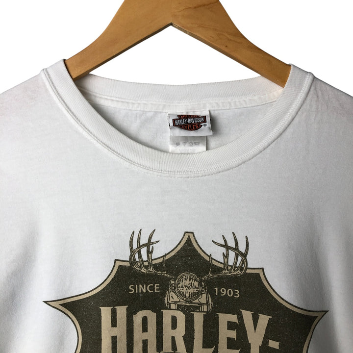 Harley-Davidson Eagle Pattern Long T-shirt, Men's XXL cotton white type Vintage Second Hand