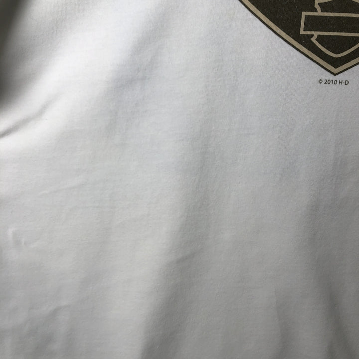 Harley-Davidson Eagle Pattern Long T-shirt, Men's XXL cotton white type Vintage Second Hand