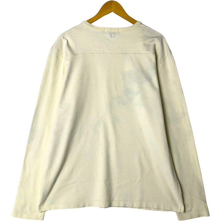 Ralph Lauren POLO by Ralph Lauren V-neck long T-shirt, men's size L cotton unbleached Vintage Second Hand