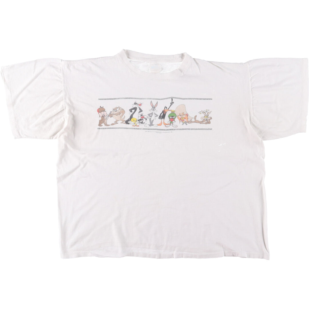 90'S LOONEY TUNES Bugs Bunny Looney Tunes character print T-shirt men's L equivalent vintage unclear white type Vintage Second Hand