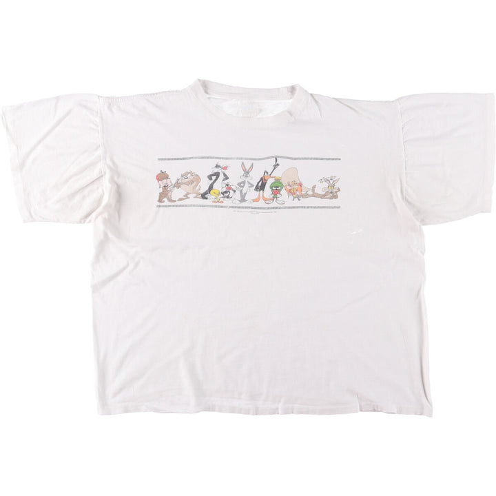 90'S LOONEY TUNES Bugs Bunny Looney Tunes character print T-shirt men's L equivalent vintage unclear white type Vintage Second Hand