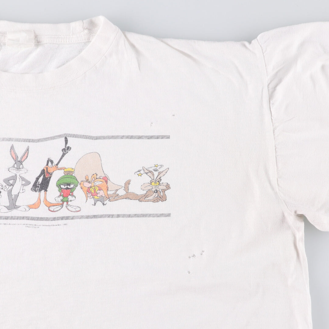 90'S LOONEY TUNES Bugs Bunny Looney Tunes character print T-shirt men's L equivalent vintage unclear white type Vintage Second Hand