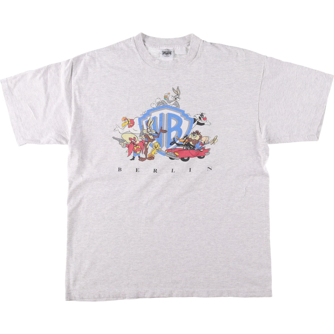 90'S LOONEY TUNES TWEETY Looney Tunes character print T-shirt men's XL equivalent vintage unclear gray type Vintage Second Hand