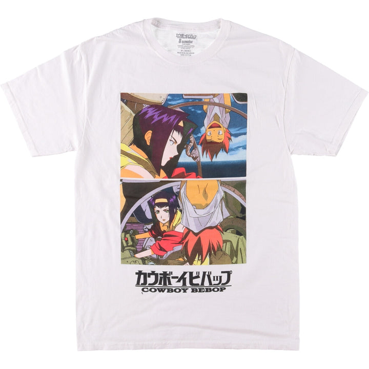 COWBOY BEEBOP Cowboy Bebop Anime Character Print T-shirt Men's M size cotton white type Vintage Second Hand