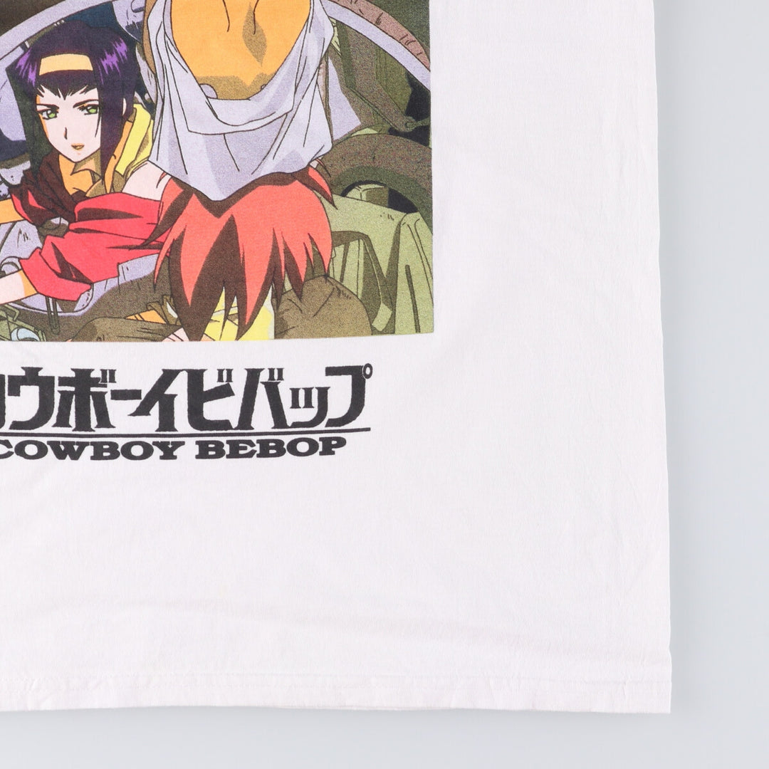 COWBOY BEEBOP Cowboy Bebop Anime Character Print T-shirt Men's M size cotton white type Vintage Second Hand