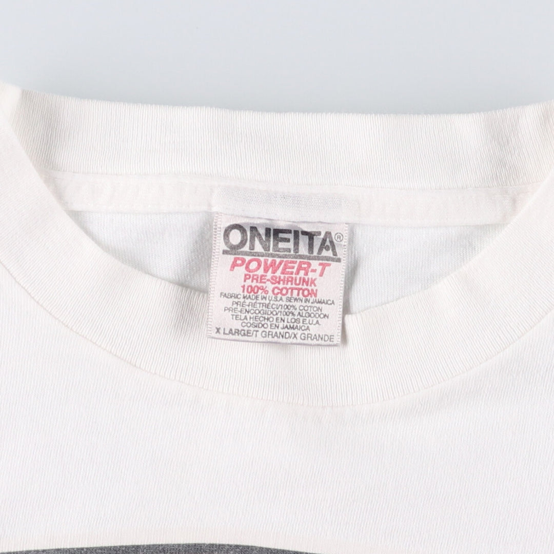 90'S ONEITA Flamingo Pattern Animal T-shirt, Men's XL, Vintage cotton white type Vintage Second Hand