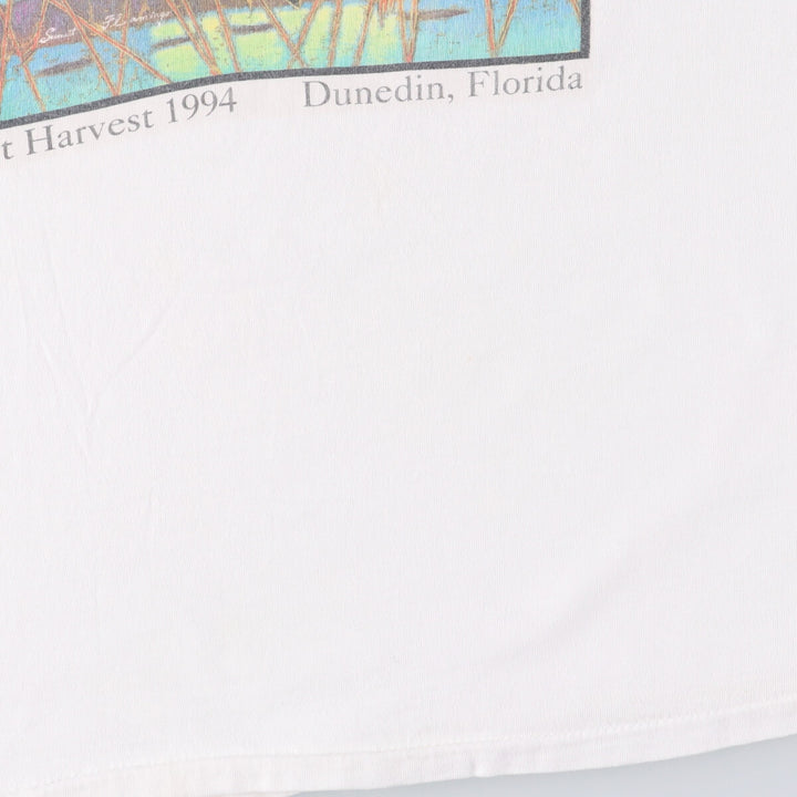 90'S ONEITA Flamingo Pattern Animal T-shirt, Men's XL, Vintage cotton white type Vintage Second Hand