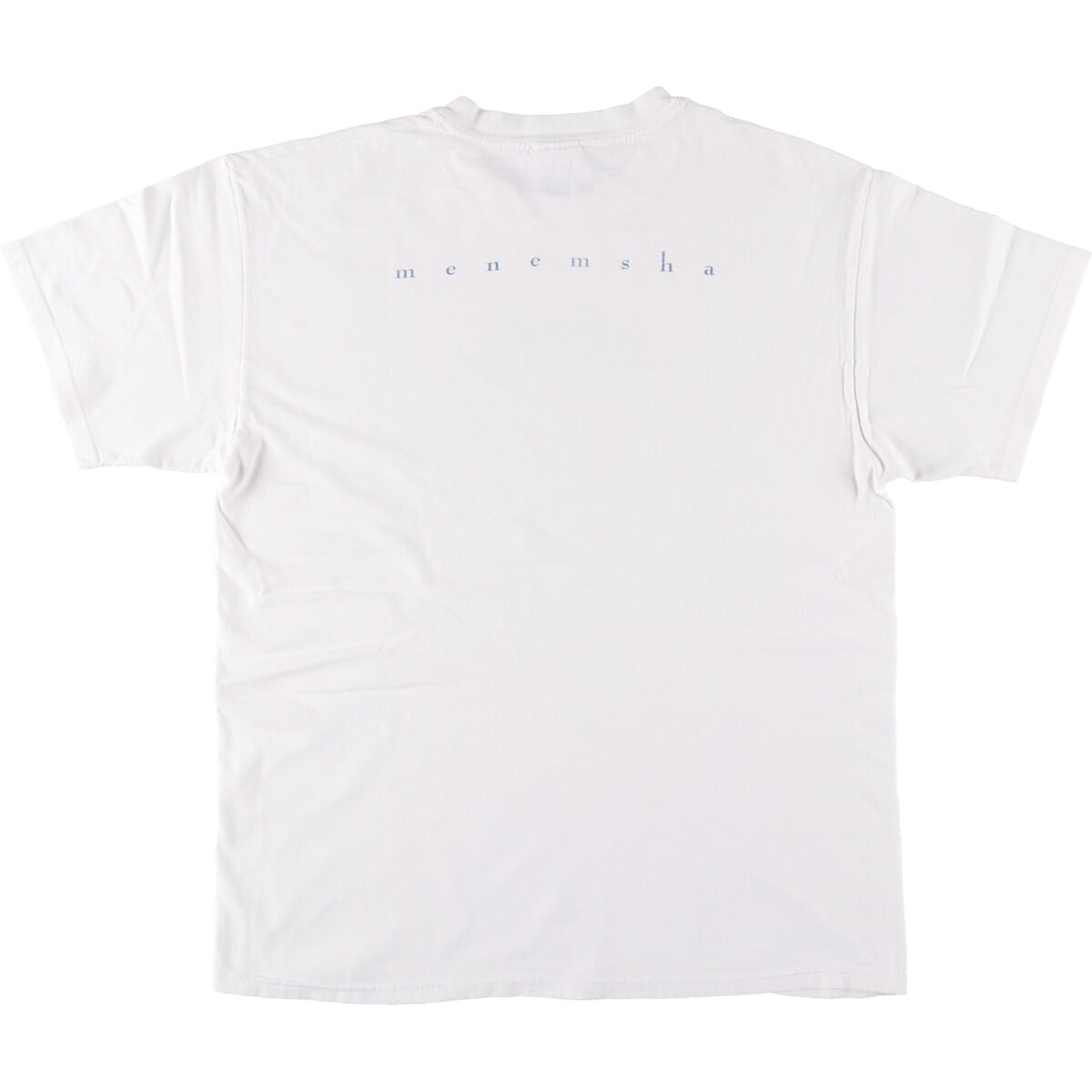 00'S Hanes BEEFY-T Fish Pattern Animal T-shirt Men's L size cotton white type Vintage Second Hand