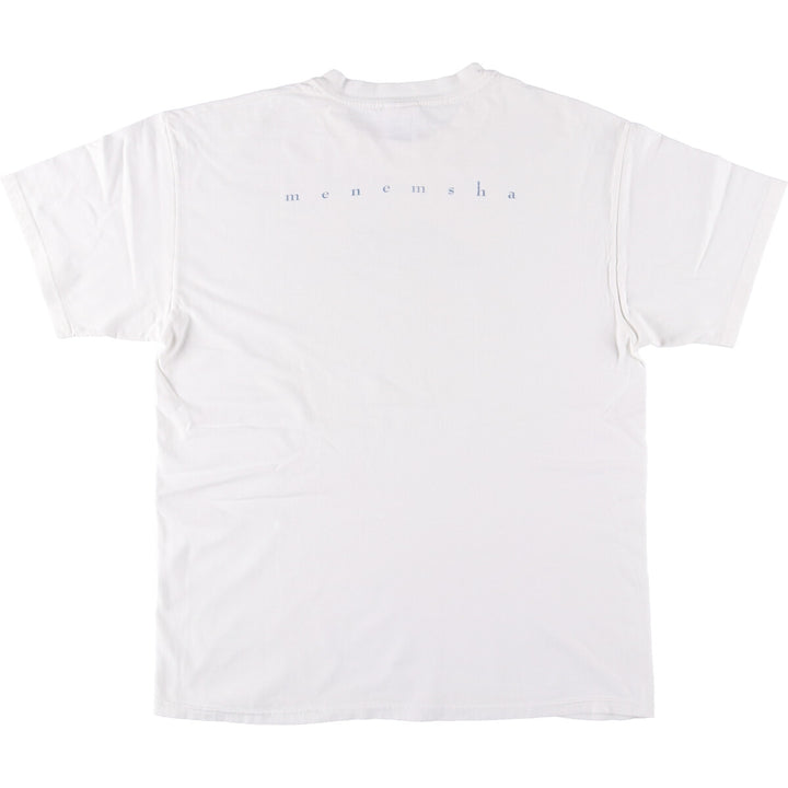 00'S Hanes BEEFY-T Fish Pattern Animal T-shirt Men's L size cotton white type Vintage Second Hand