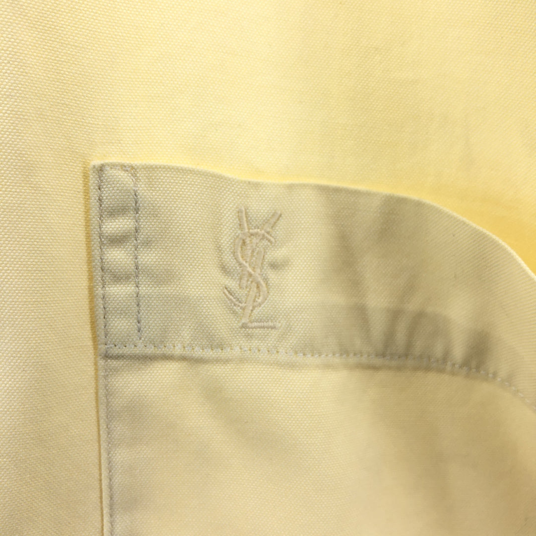 Yves Saint Laurent POUR HOMME short-sleeved button-down shirt, men's size L cotton unbleached Vintage Second Hand