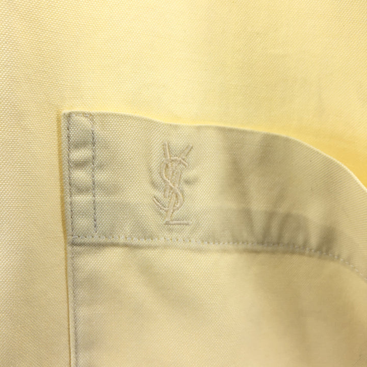 Yves Saint Laurent POUR HOMME short-sleeved button-down shirt, men's size L cotton unbleached Vintage Second Hand
