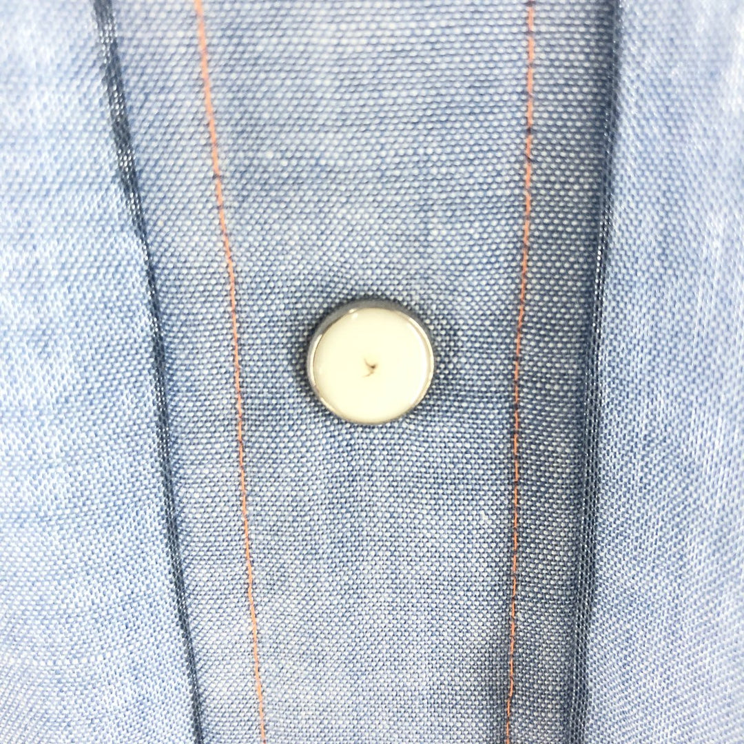 ELY PLAINS Short Sleeve Western Shirt, Men's M Size polyester blue type Vintage Second Hand