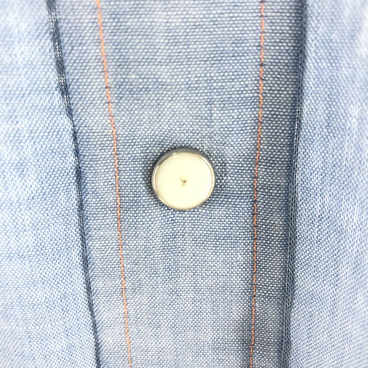 ELY PLAINS Short Sleeve Western Shirt, Men's M Size polyester blue type Vintage Second Hand