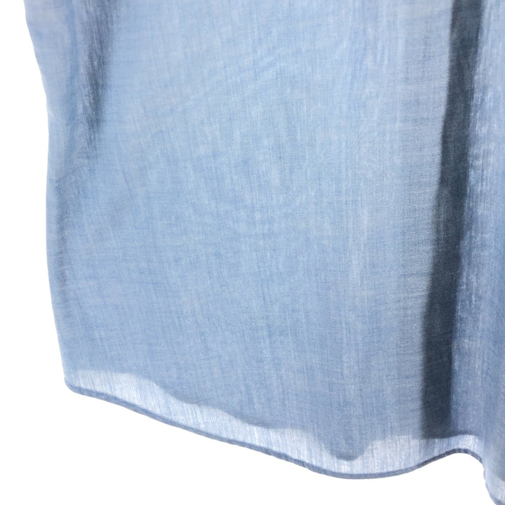 ELY PLAINS Short Sleeve Western Shirt, Men's M Size polyester blue type Vintage Second Hand