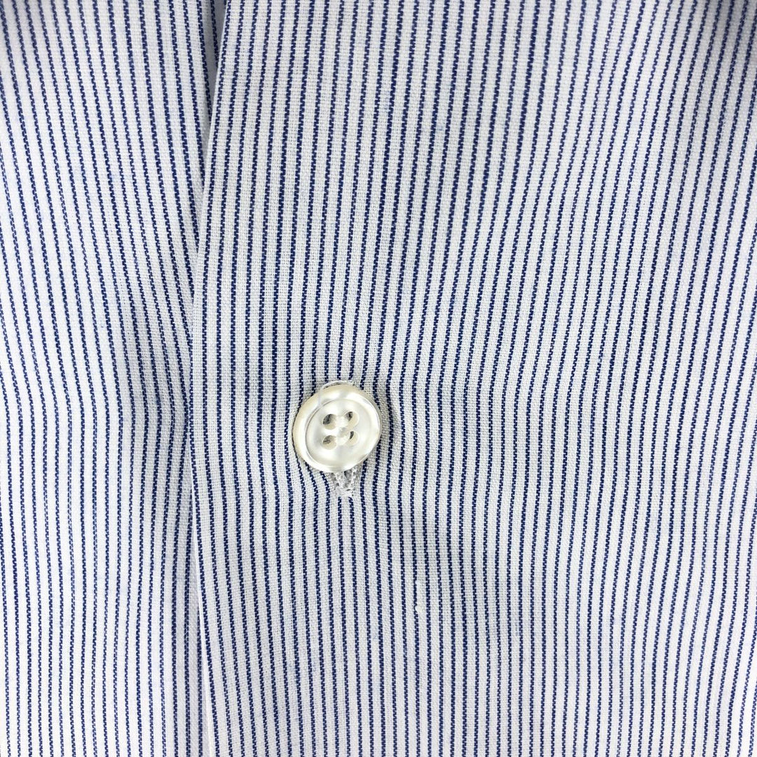 90'S ROMANI Stripe Pattern Short Sleeve Cuban Shirt Box Shirt Men's XL polyester white type Vintage Second Hand