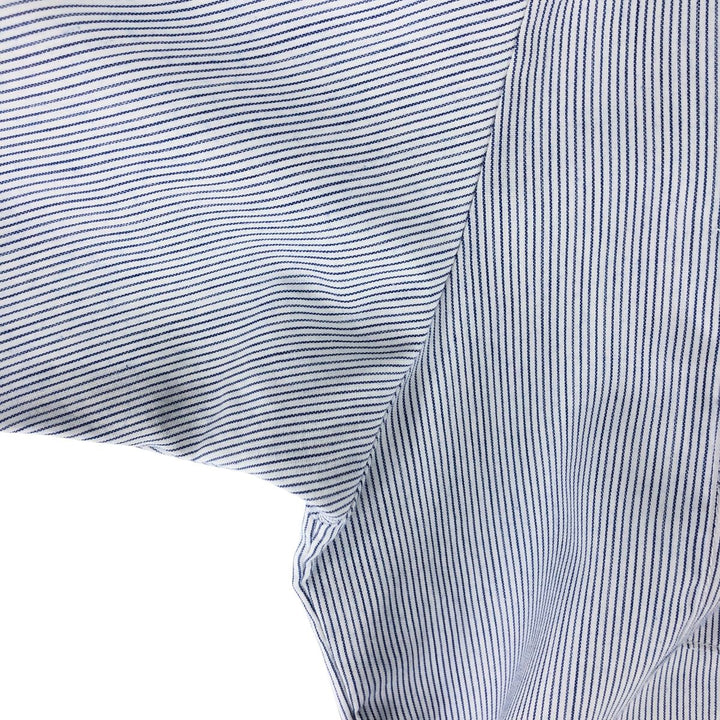 90'S ROMANI Stripe Pattern Short Sleeve Cuban Shirt Box Shirt Men's XL polyester white type Vintage Second Hand