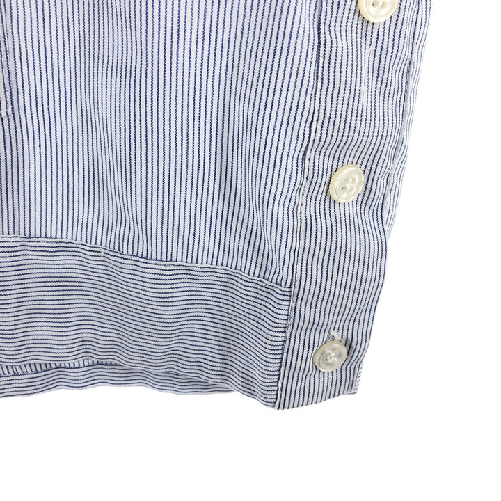 90'S ROMANI Stripe Pattern Short Sleeve Cuban Shirt Box Shirt Men's XL polyester white type Vintage Second Hand