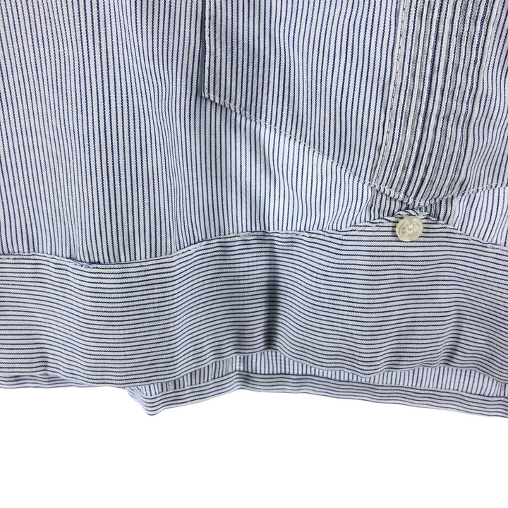 90'S ROMANI Stripe Pattern Short Sleeve Cuban Shirt Box Shirt Men's XL polyester white type Vintage Second Hand