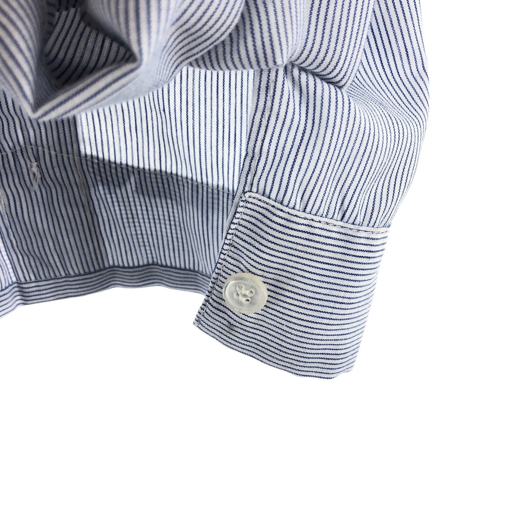 90'S ROMANI Stripe Pattern Short Sleeve Cuban Shirt Box Shirt Men's XL polyester white type Vintage Second Hand