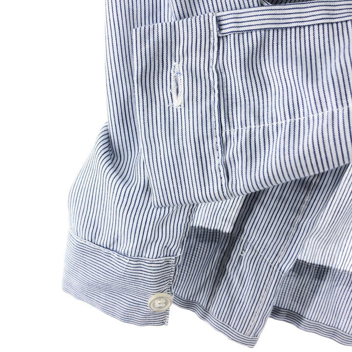 90'S ROMANI Stripe Pattern Short Sleeve Cuban Shirt Box Shirt Men's XL polyester white type Vintage Second Hand