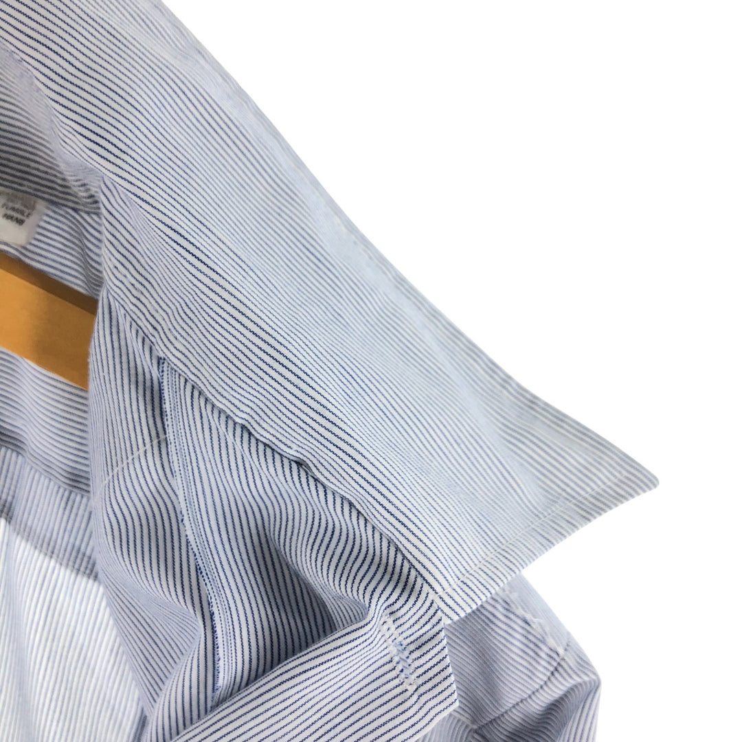 90'S ROMANI Stripe Pattern Short Sleeve Cuban Shirt Box Shirt Men's XL polyester white type Vintage Second Hand