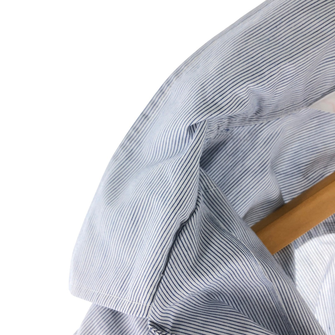 90'S ROMANI Stripe Pattern Short Sleeve Cuban Shirt Box Shirt Men's XL polyester white type Vintage Second Hand