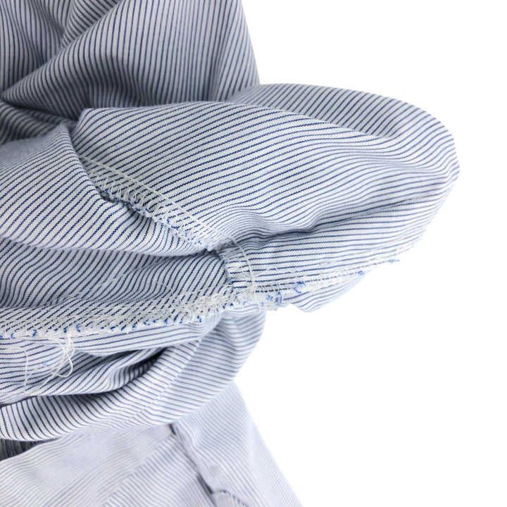 90'S ROMANI Stripe Pattern Short Sleeve Cuban Shirt Box Shirt Men's XL polyester white type Vintage Second Hand