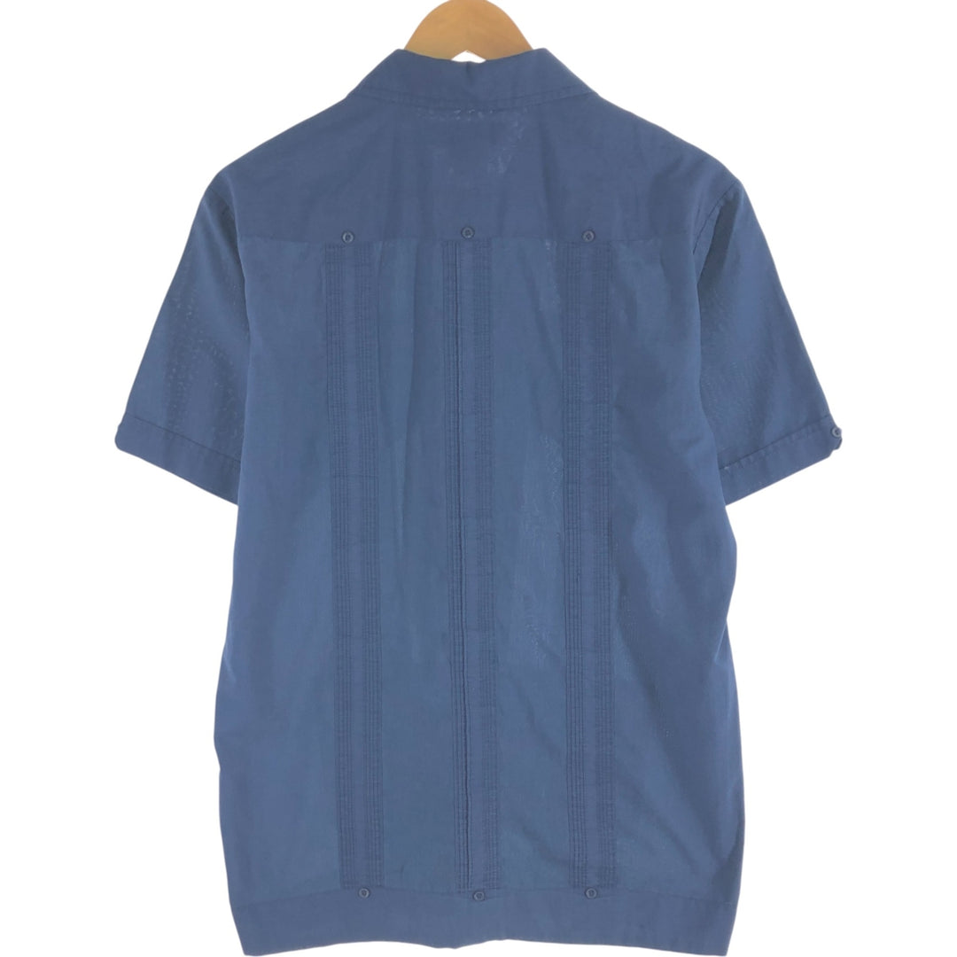 ROMANI Short Sleeve Open Collar Mexican Shirt Cuban Shirt Box Shirt Men's S Size polyester navy blue type Vintage Second Hand