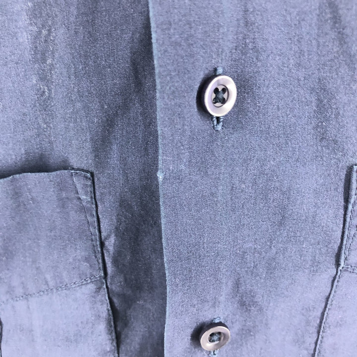 ROMANI Short Sleeve Open Collar Mexican Shirt Cuban Shirt Box Shirt Men's S Size polyester navy blue type Vintage Second Hand