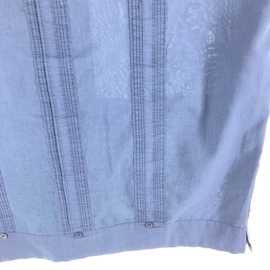 ROMANI Short Sleeve Open Collar Mexican Shirt Cuban Shirt Box Shirt Men's S Size polyester navy blue type Vintage Second Hand