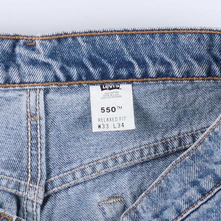 90'S Levi's 550 Relaxed Fit Tapered Denim Pants Made in USA Men's W32 Vintage cotton blue type Vintage Second Hand