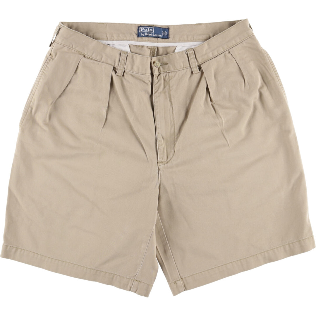 Ralph Lauren POLO by Ralph Lauren Two-pleat Chino Shorts Shorts Men's W36 cotton Beige type Vintage Second Hand