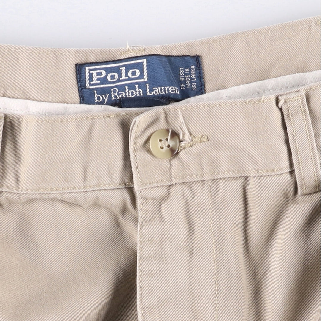 Ralph Lauren POLO by Ralph Lauren ANDREW SHORT Two-pleat chino shorts, short pants, men's size W35 cotton Beige type Vintage Second Hand