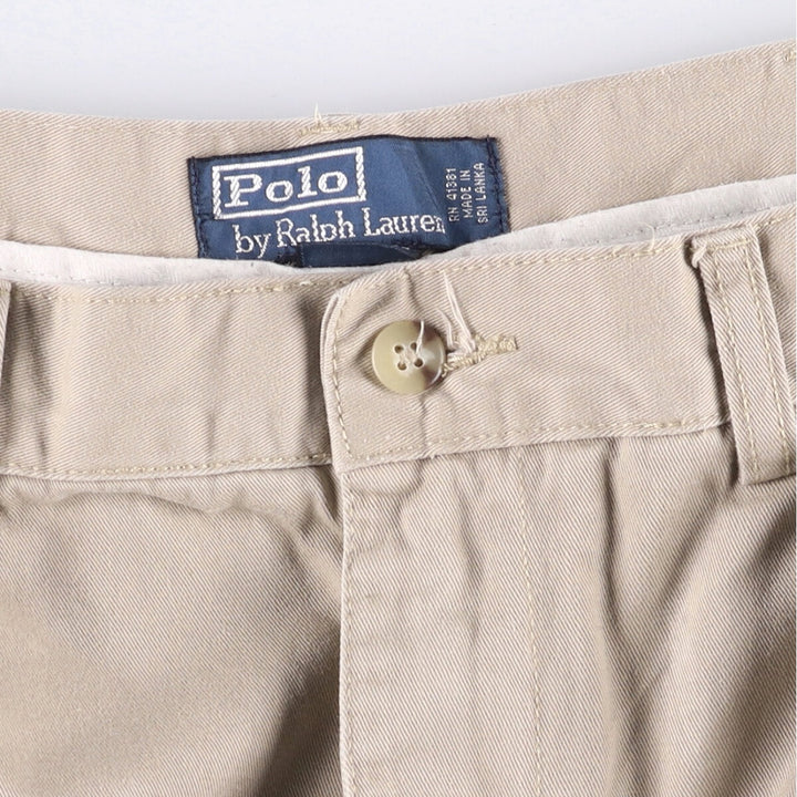 Ralph Lauren POLO by Ralph Lauren ANDREW SHORT Two-pleat chino shorts, short pants, men's size W35 cotton Beige type Vintage Second Hand