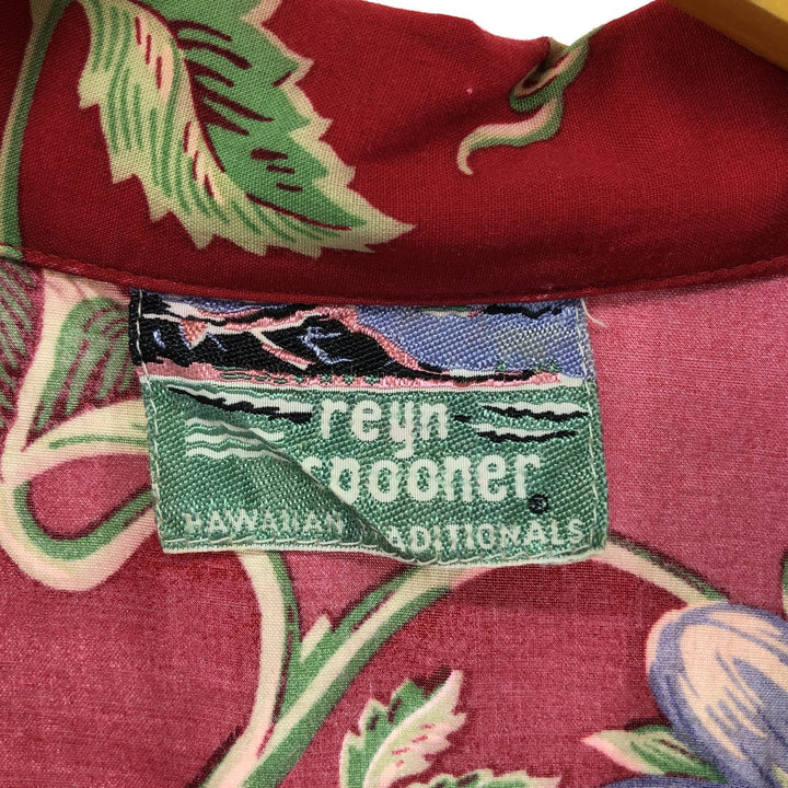 80s-90'S Reyn Spooner all-over print open collar sleeveless Hawaiian aloha shirt, women's size L unknown red type Vintage Second Hand