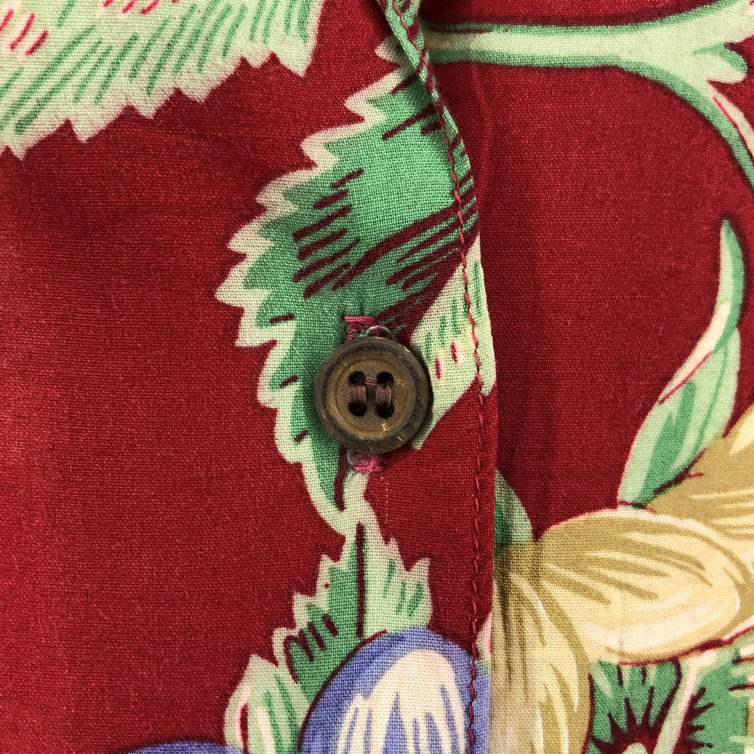 80s-90'S Reyn Spooner all-over print open collar sleeveless Hawaiian aloha shirt, women's size L unknown red type Vintage Second Hand