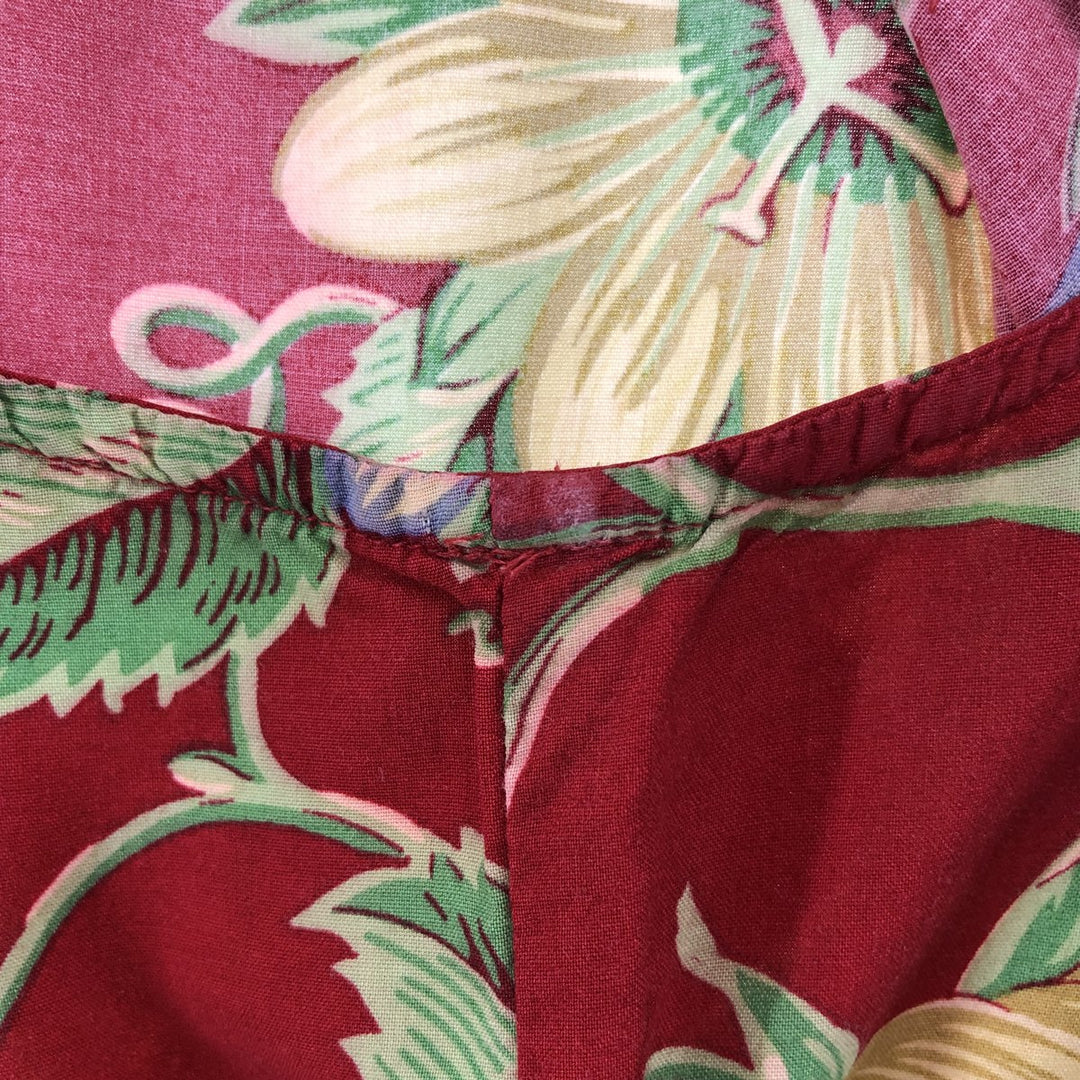 80s-90'S Reyn Spooner all-over print open collar sleeveless Hawaiian aloha shirt, women's size L unknown red type Vintage Second Hand