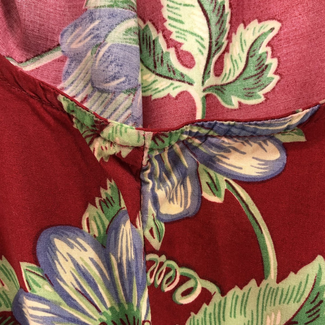 80s-90'S Reyn Spooner all-over print open collar sleeveless Hawaiian aloha shirt, women's size L unknown red type Vintage Second Hand