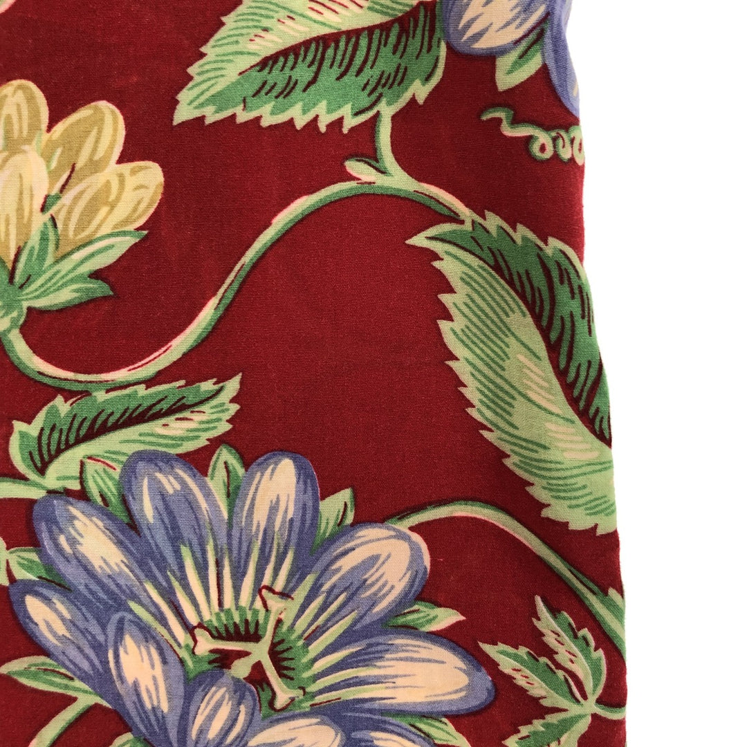 80s-90'S Reyn Spooner all-over print open collar sleeveless Hawaiian aloha shirt, women's size L unknown red type Vintage Second Hand