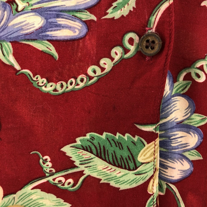 80s-90'S Reyn Spooner all-over print open collar sleeveless Hawaiian aloha shirt, women's size L unknown red type Vintage Second Hand