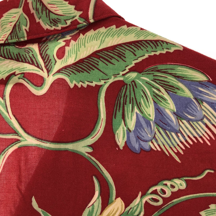 80s-90'S Reyn Spooner all-over print open collar sleeveless Hawaiian aloha shirt, women's size L unknown red type Vintage Second Hand