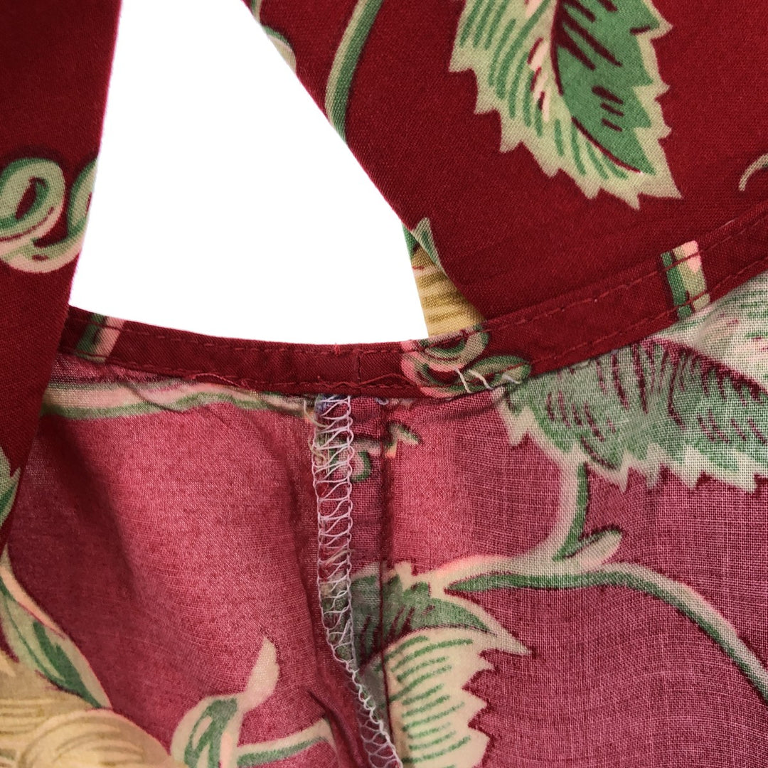 80s-90'S Reyn Spooner all-over print open collar sleeveless Hawaiian aloha shirt, women's size L unknown red type Vintage Second Hand