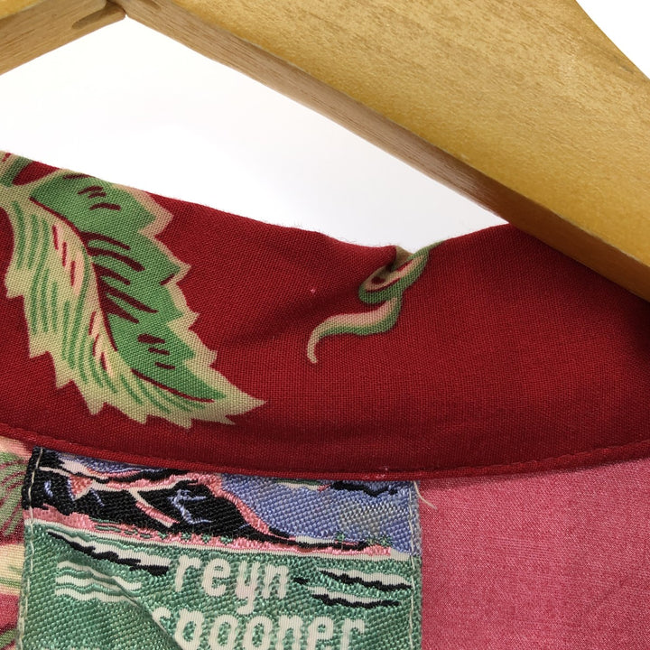 80s-90'S Reyn Spooner all-over print open collar sleeveless Hawaiian aloha shirt, women's size L unknown red type Vintage Second Hand