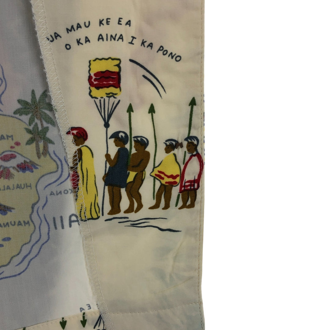 80s-90'S Reyn Spooner Diamond Head Tag All-Over Rayon Hawaiian Aloha Shirt Women's XS Size Rayon pale white type Vintage Second Hand