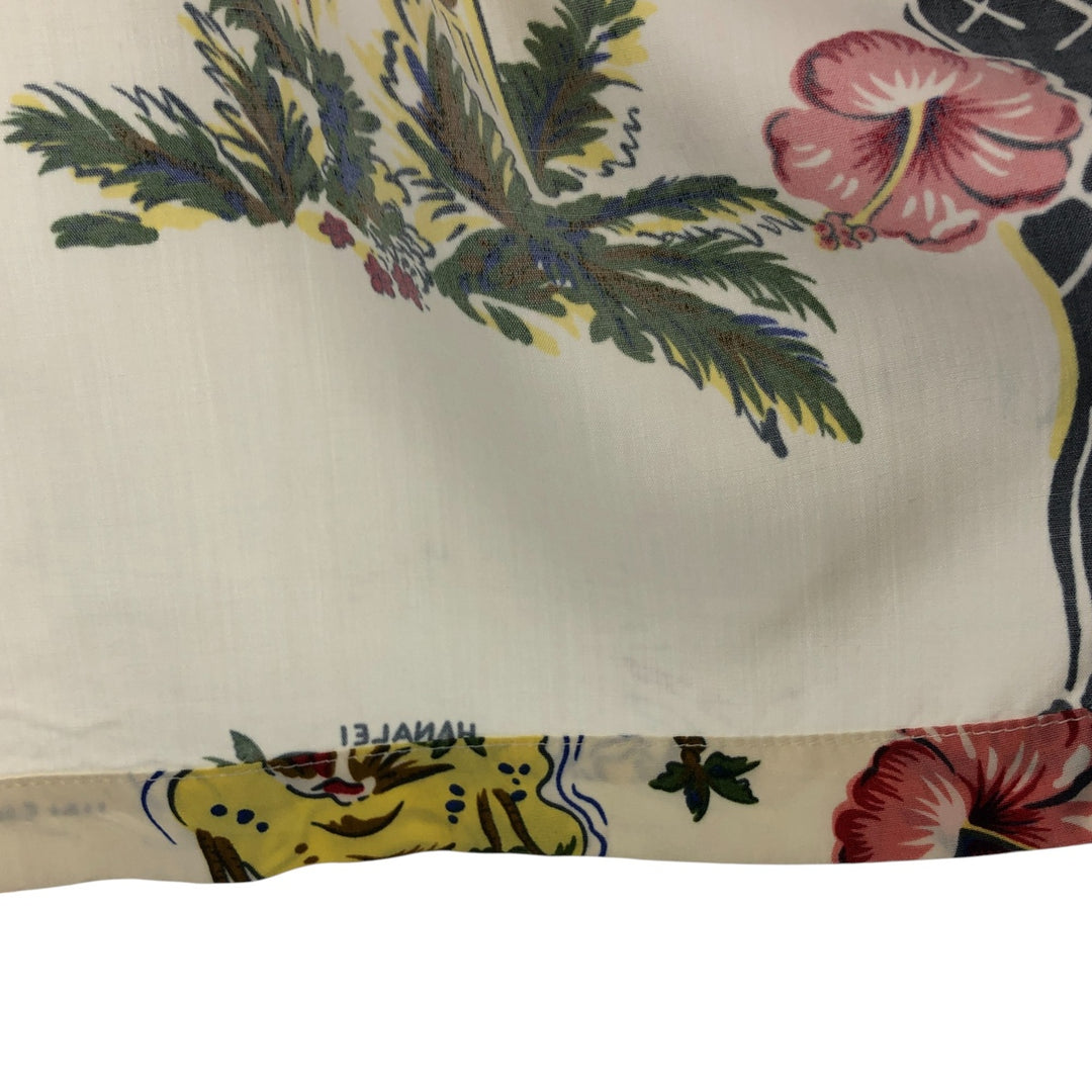 80s-90'S Reyn Spooner Diamond Head Tag All-Over Rayon Hawaiian Aloha Shirt Women's XS Size Rayon pale white type Vintage Second Hand