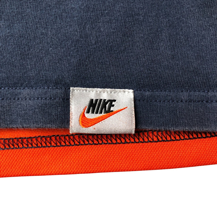 2000'S Nike Two-Tone Logo T-Shirt, Men's Size L cotton navy blue type Vintage Second Hand