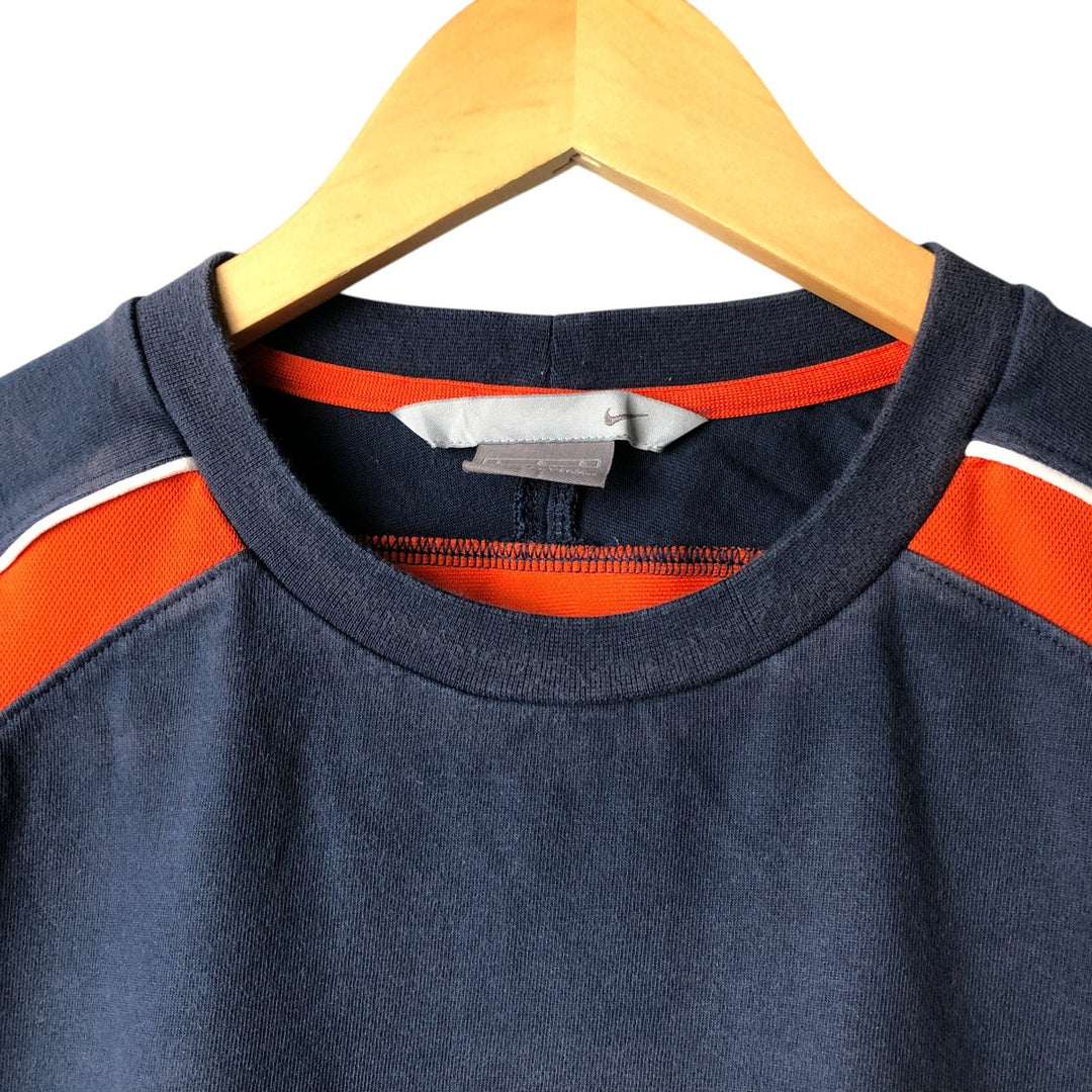 2000'S Nike Two-Tone Logo T-Shirt, Men's Size L cotton navy blue type Vintage Second Hand